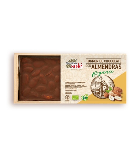 [31737] TURRON DE CHOCOLATE CON ALMENDRAS 200G - SOLE