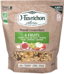 CRUNCHY MUESLI 6 FRUTAS 375G SIN GLUTEN FAVRICHON