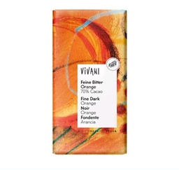 CHOCOLATE NEGRO 70% CON NARANJA 80G VIVANI