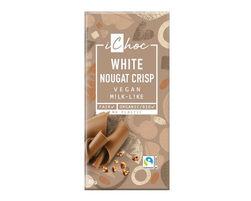 [13103] CHOCOLATE BLANCO CON AVELLANA CRUJIENTE 80G ICHOC