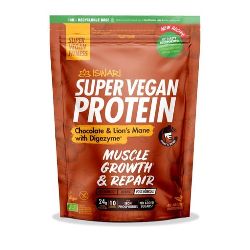 [28009] SUPER VEGAN PROTEIN CON CHOCOLATE Y MELENA DE LEON 400G ISWARI