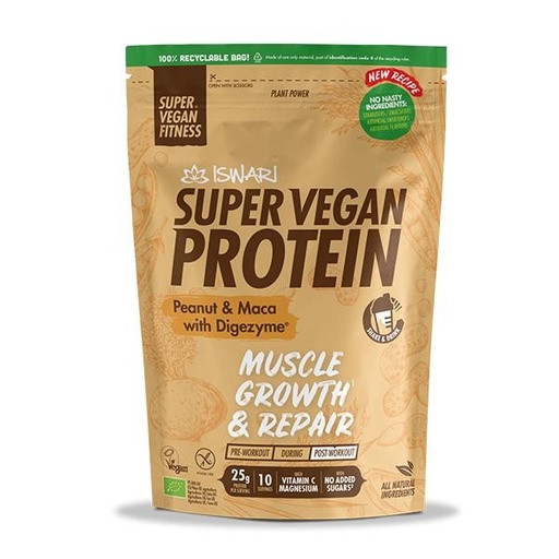 [22257] SUPER VEGAN PROTEIN CACAHUETE Y MACA 400G ISWARI