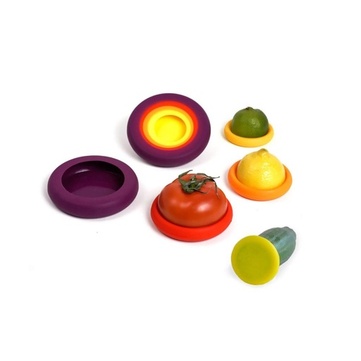 [23586] TAPAS AJUSTABLES SILICONA 5 UD AUTUMN HARVEST FOOD HUGGERS