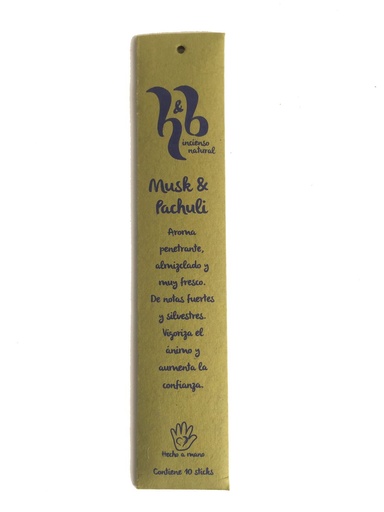 [16856] INCIENSO NATURAL MUSK Y PACHULI 10U H&B
