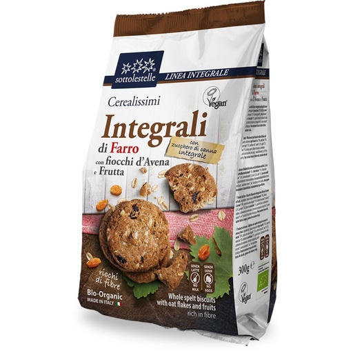 [28394] GALETAS CEREALISSIMI DE ESPELTA INTEGRAL CON AVENA Y FRUTA 300 G SOTTOLESTELLE
