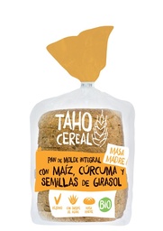 PAN MOLDE INTEGRAL MAÍZ, CÚRCUMA Y SEMILLAS 400G TAHO
