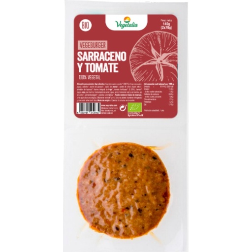 [27739] VEGEBURGUER SARRACENO Y TOMATE BIO 2UD 140G VEGETALIA