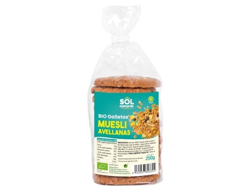 [17811] GALLETAS DE MUESLI CON AVELLANAS BIO 250G SOL NATURAL