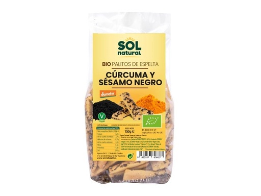 [23668] PALITOS CON SÉSAMO Y CÚRCUMA 150G SOL NATURAL