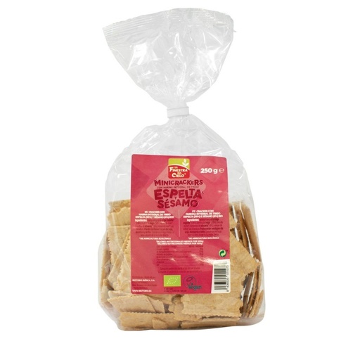 [27710] MINI CRACKERS CON TRIGO ESPELTA INTEGRAL Y SESAMO BIO 250G LA FINESTRA SUL CIELO